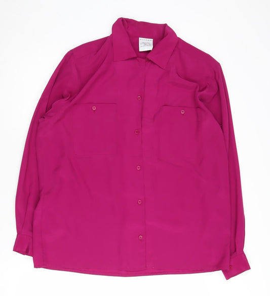 Womens UK Size 12 Alexon Pink Button-Up