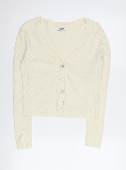 Womens UK Size L Jacqueline de Yong Ivory Cardigan Jumper