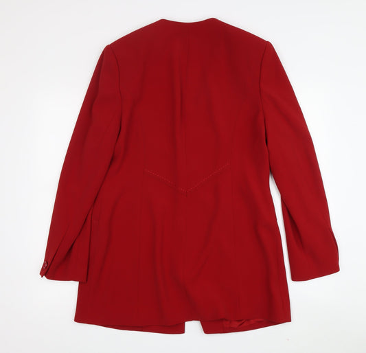 Jacques Vert Women's Red Long Sleeve Coat Size 12