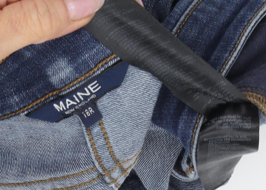 Womens UK Size 16 Maine Regular Fit Straight Blue Jeans