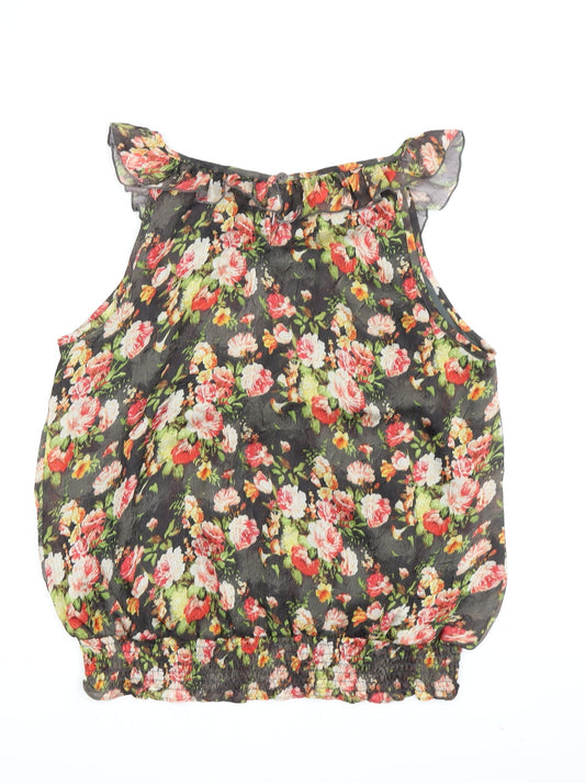 Womens UK Size S Apricot Multicoloured Tunic Blouse
