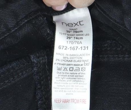 Next Men's Black Skinny Jeans 30W 29L Slim Fit