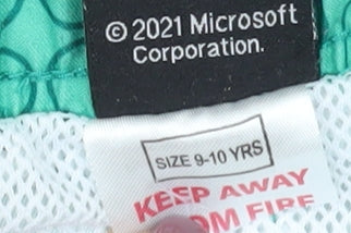 Brand and care label for Xbox boys’ green athletic shorts 9-10 years gaming