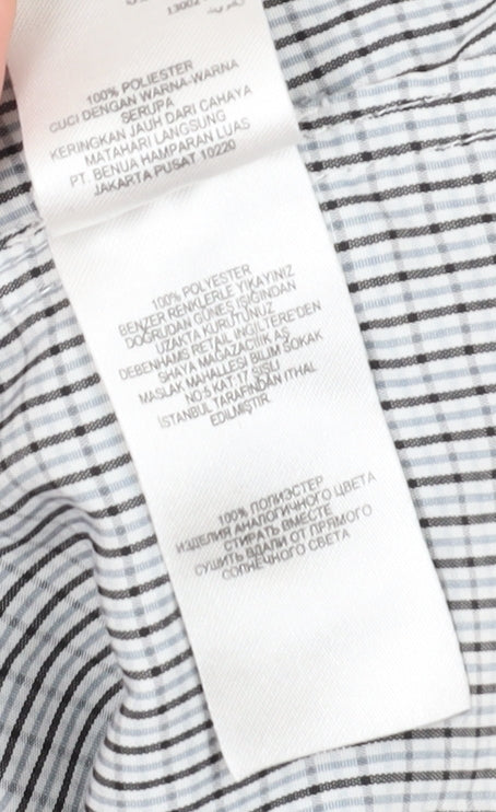 Brand and care label for Thomas Nash Men's XL Black Check Button-Up Shirt