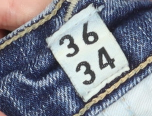 Jack & Jones Men’s Blue Straight Fit Distressed Jeans 36