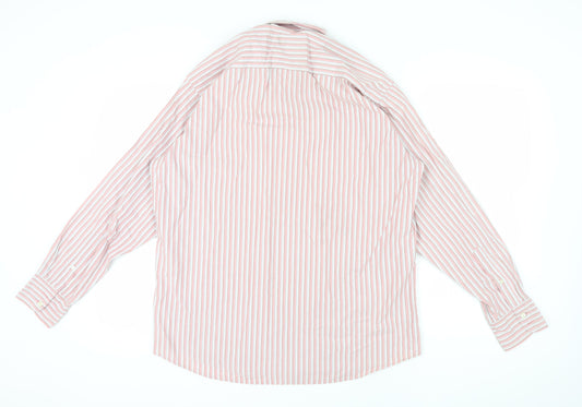 Van Heusen Men's Pink Striped Cotton Dress Shirt M