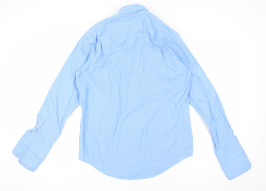Mens UK Collar Size 16 Jaeger Smart Blue Dress Shirt