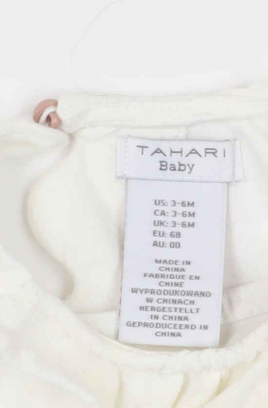 Tahari Unisex Baby White Sleeveless Blouse 3-6 Months