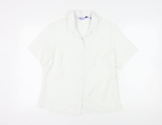 Womens UK Size 14 Honor Millburn White Basic Button-Up
