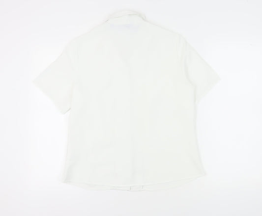 Womens UK Size 14 Honor Millburn White Basic Button-Up