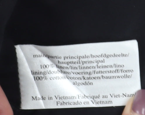 Laura Ashley Women's Black Linen Sheath Dress, Size 12