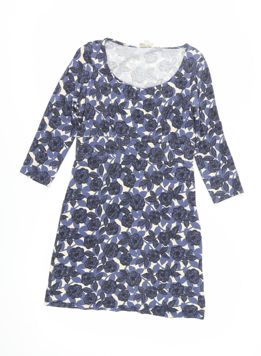 Additional front view of Boden Women's Blue Floral Shift Dress, size 10