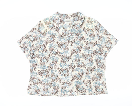 Womens UK Size 12 Eastex Multicoloured Basic Button-Up