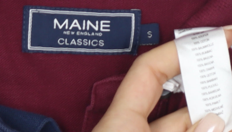 Maine New England Men’s Red Polo Shirt S Casual Style