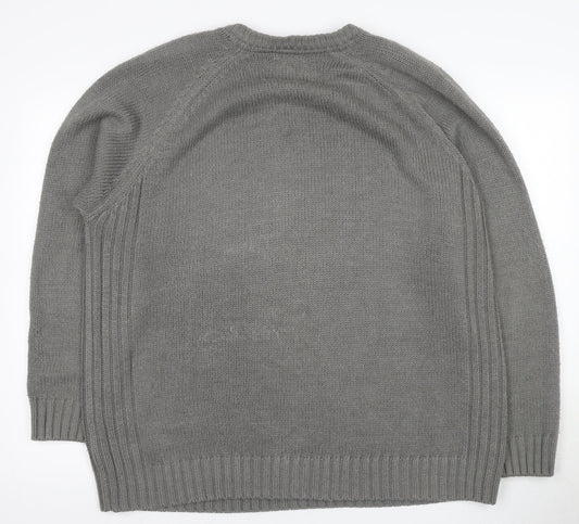 James Pringle Men's Grey XL V-Neck Pullover Jumper