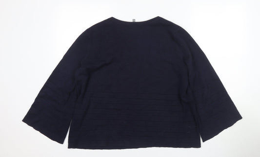 Laura Ashley Women's Blue Jersey Top Size 16