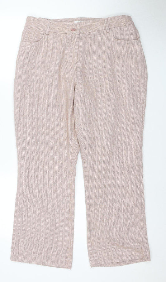 Womens UK Size 14 Cotton Traders Casual Pink Trousers