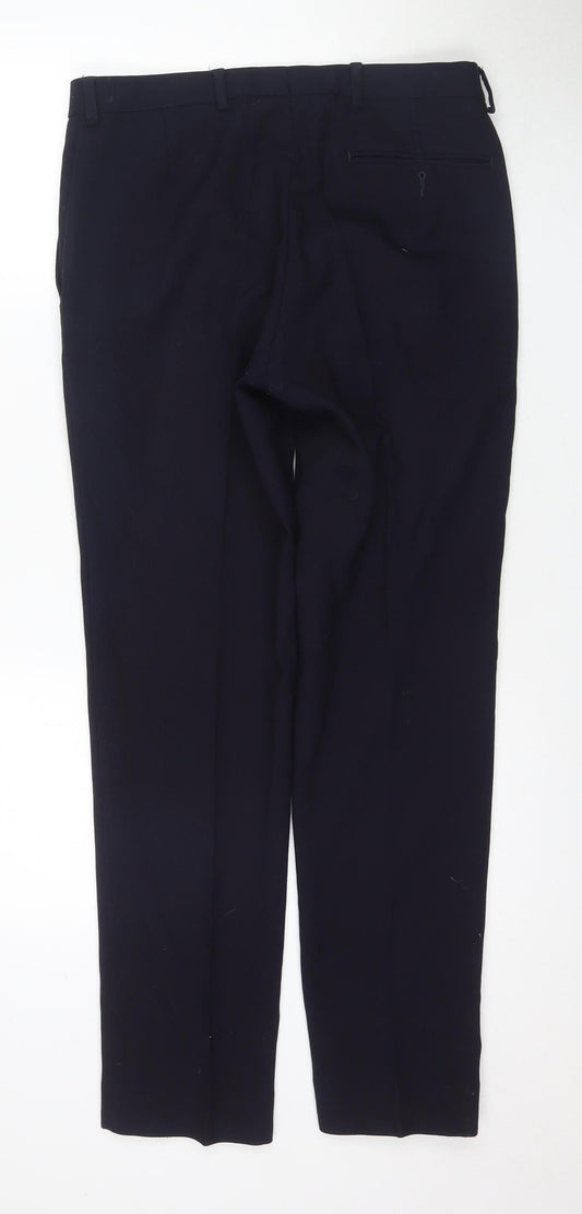 Marks and Spencer Men's Blue Slim Fit Trousers