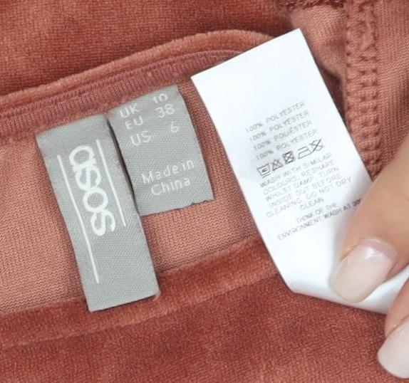 Womens UK Size 10 ASOS Brown Basic T-Shirt