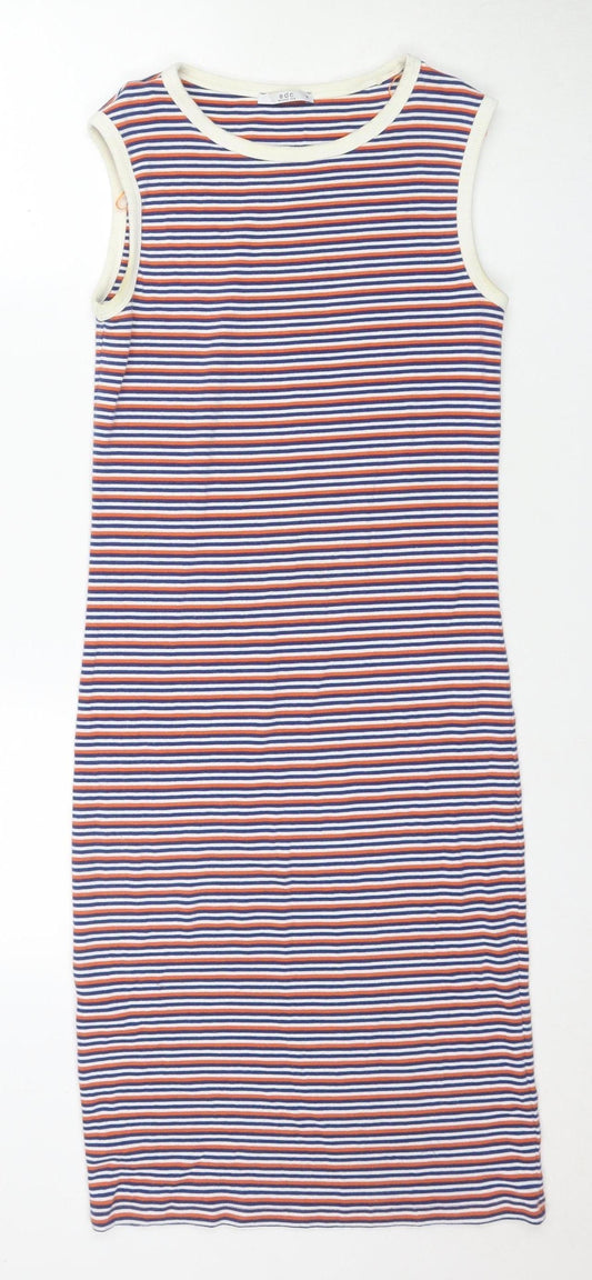 Ego Women's Multicoloured Striped Jersey Dress M