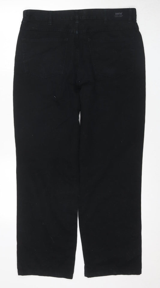 Zantos Men's Black Jeans, Size 36, Regular Fit