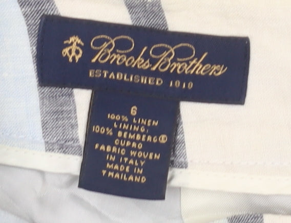 Brooks Brothers Women's Striped Linen A-Line Skirt, Size 8