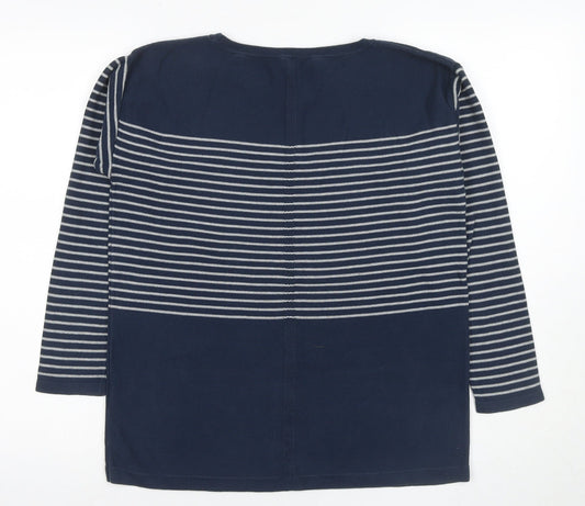 Crew Clothing Women's Blue Striped Pullover Jumper Size 8