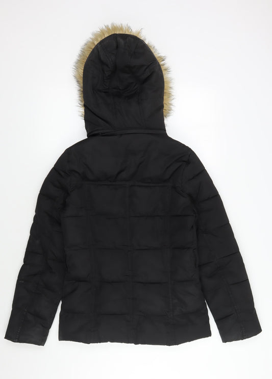 Womens UK Size 8 Warehouse Black Puffer Jacket
