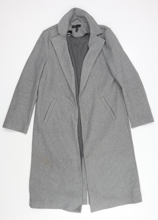 Womens UK Size 8 New Look Grey Overcoat