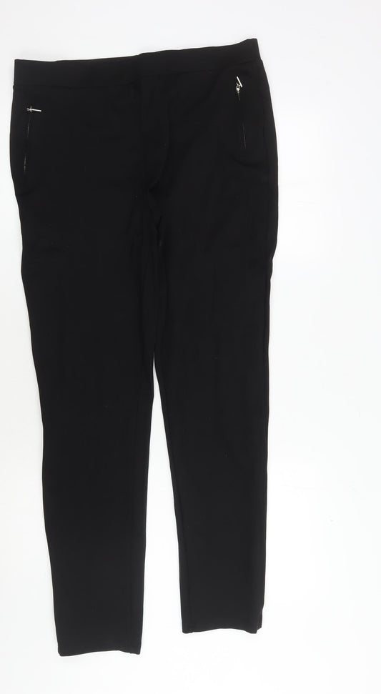 Womens UK Size L BASSINI Slim Fit Jegging Black Trousers