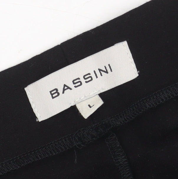 Womens UK Size L BASSINI Slim Fit Jegging Black Trousers