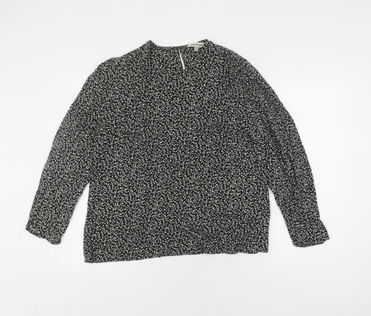 Whistles Women's Black Floral Blouse Size 12