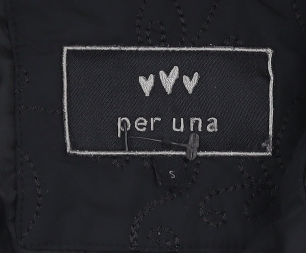 Womens UK Size S Per Una Black Quilted Coat