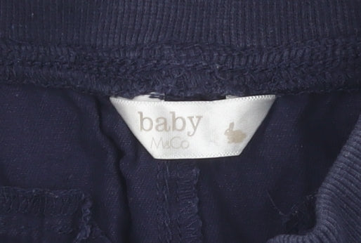 M&Co Unisex Toddler Blue Cotton Shorts 18-24 Months Nautical