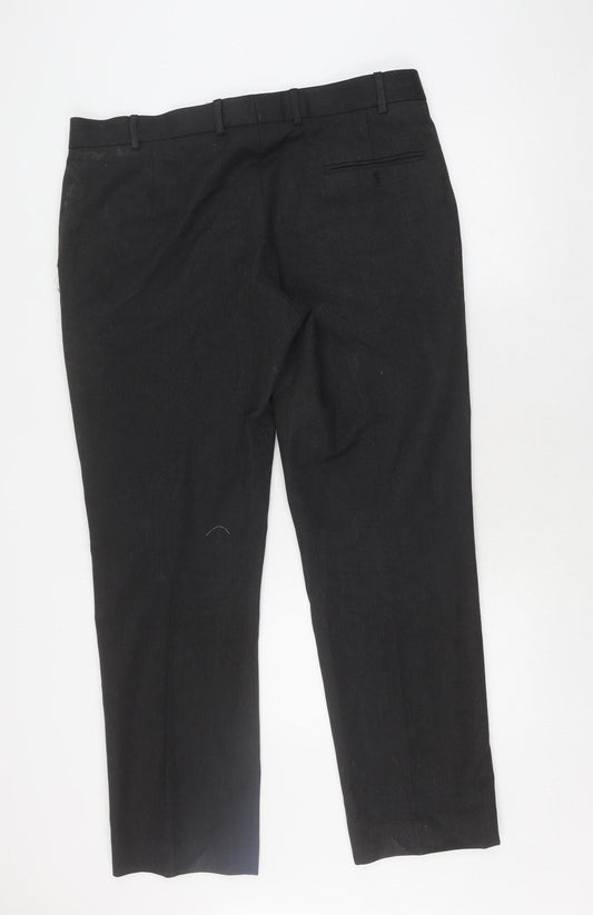 Mens UK Size 38 Burton Regular Fit Black Trousers