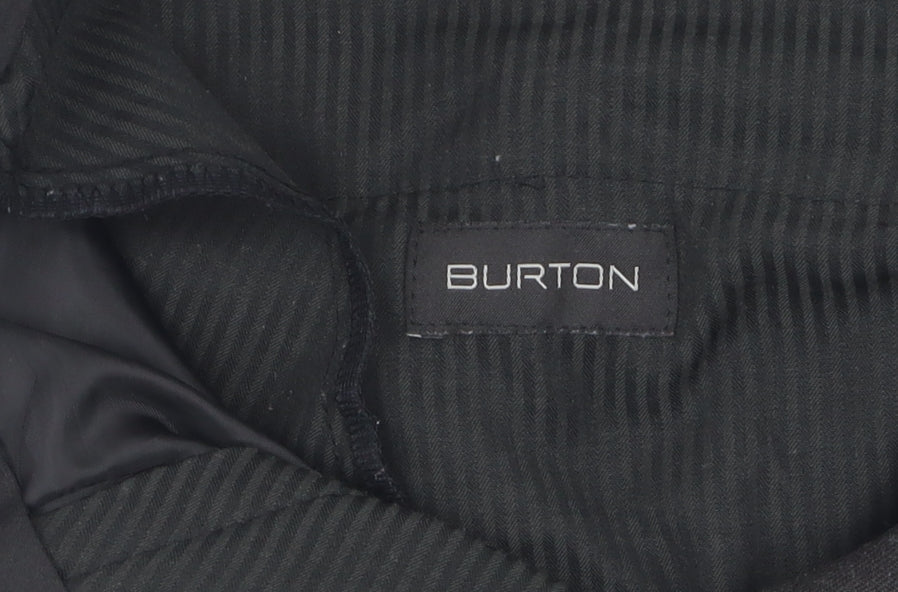 Mens UK Size 38 Burton Regular Fit Black Trousers