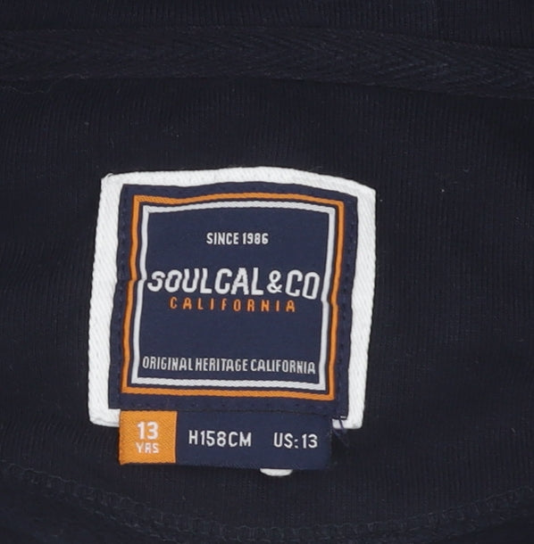 SoulCal & Co Girls Black Full Zip Hoodie 13 Years