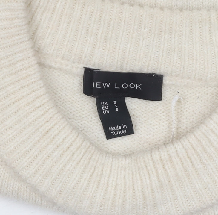Womens UK Size S New Look Ivory Pullover Jumper