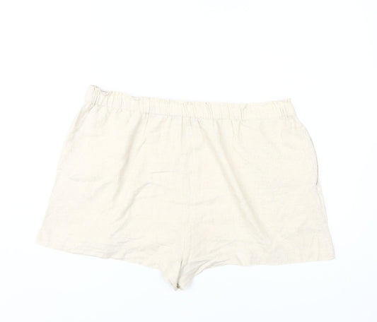 New Look Women's Beige Linen Shorts Size 18