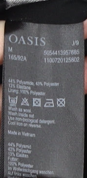 Oasis Women's Black Wrap Dress Animal Print M