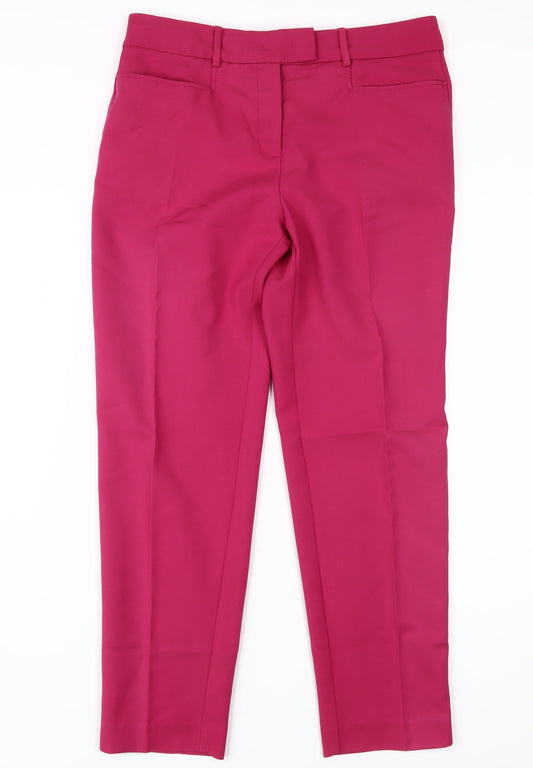 Womens UK Size 12 MNG Regular Fit Casual Pink Trousers