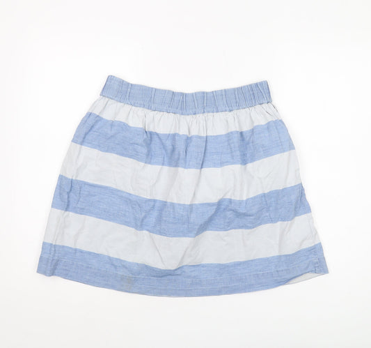 Gap Women's Blue A-Line Skirt XS Short Striped Cotton