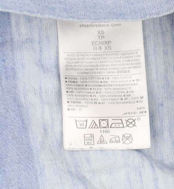 Gap Women's Blue A-Line Skirt XS Short Striped Cotton