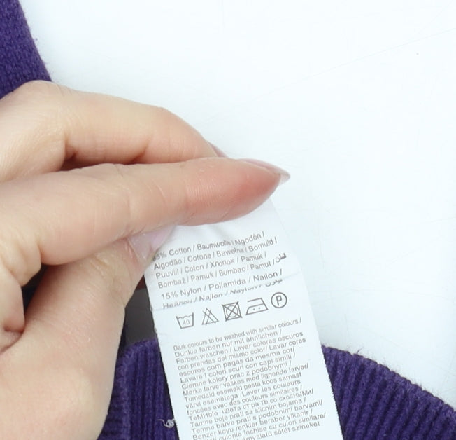 Jack & Jones Men's Purple V-Neck Pullover Jumper S