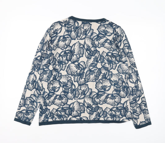 Eastex Women's Blue Floral Pullover Jumper Size 12