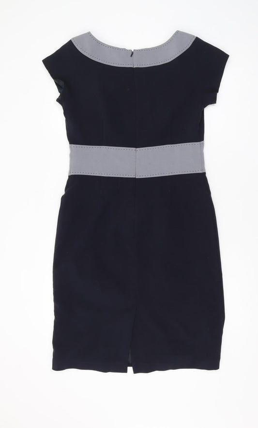 Laura Ashley Women's Black Grey Sheath Dress Size 10