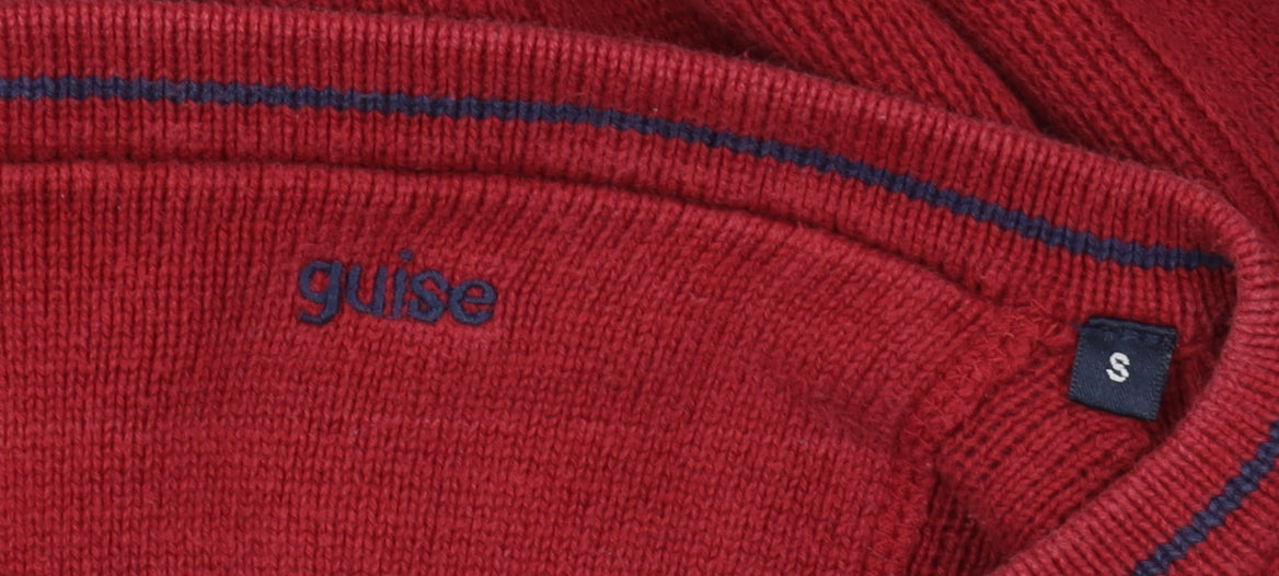 Guise Men's Red V-Neck Pullover Jumper, Size S