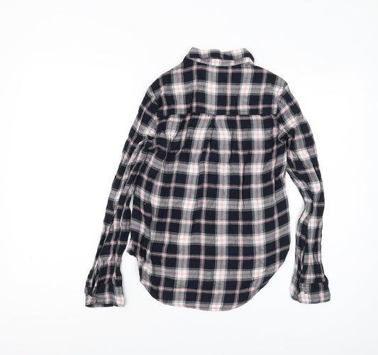 Back view of Abercrombie Kids girls’ multicoloured plaid button-up shirt 11-12y