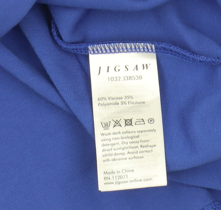 Jigsaw Women's Blue Sheath Dress, Size S, Knee-Length, 3/4 Sleeve