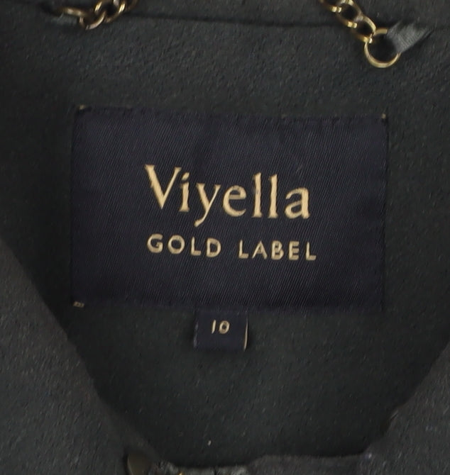 Womens UK Size 10 Viyella Green Overcoat